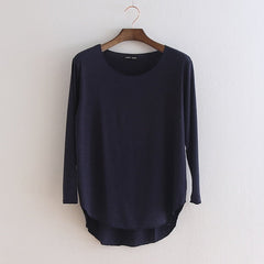 100% Cotton tee shirt femme 2020 Harajuku long sleeve t shirt women tops fashion work blusa loose t-shirt camiseta mujer 1414