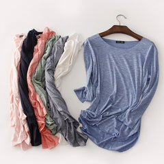 100% Cotton tee shirt femme 2020 Harajuku long sleeve t shirt women tops fashion work blusa loose t-shirt camiseta mujer 1414