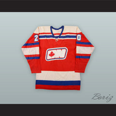 1972-73 WHA Brian Conacher 20 Ottawa Nationals Red Hockey Jersey