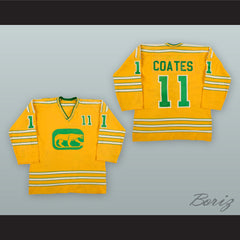 1973-74 WHA Brian Coates 11 Chicago Cougars Yellow Hockey Jersey