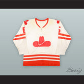 1975-76 WHA Francois Lacombe 6 Calgary Cowboys White Hockey Jersey