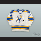 1975-77 WHA Mike Sleep 27 Phoenix Roadrunners White Hockey Jersey