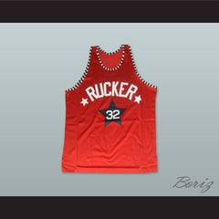 1975 Rucker Park NYC 32 Red Basketball Jersey