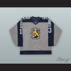 1980 Ismo Villa 13 Finland Soumi National Team Gray Hockey Jersey