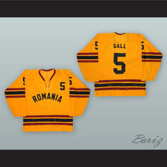 1980 Sandor Gall 5 Romania National Team Yellow Hockey Jersey