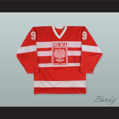1988 Jarolsaw Morawiecki 9 Team Poland Hockey Jersey