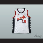 1996 Hakeem Olajuwon 15 USA Team Home Basketball Jersey