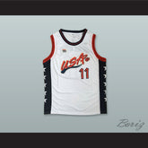1996 Karl Malone 11 USA Team Home Basketball Jersey