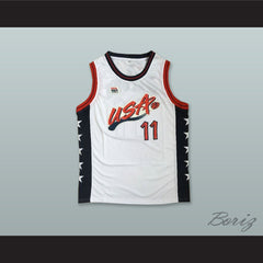 1996 Karl Malone 11 USA Team Home Basketball Jersey