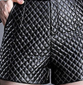 1pcs High waist shorts Women's leather shorts Spring New Fashion faux fur PU leathe plaid Ladies Skinny Leatherwear shorts