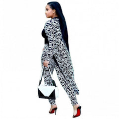 2 Piece Women Set 2020 New African Tie Dye Print Elastic Pants Rock Style Dashiki Famous Suit For Lady coat and leggings 2pcs/se
