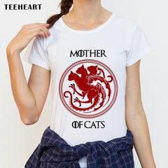 2017 New Fashion Women T Shirts Short Sleeve Slim Lady T-Shirt Mother Of Cats Printed Tops Funny Casual Tee