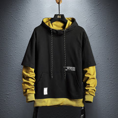 2019 Autumn New Arrival Men's Sweatshirt Fashion Patchwork Hoodies Mens Casual Letter Hoodies Hip Hop Hooded Sweatshirts US Size