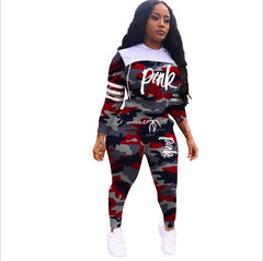 2019 Pink Letter Print Tracksuits Women Two Piece Set Spring Street t-shirt Tops and Jogger Set Suits Casual 2pcs Outfits