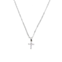 2019 high quality gold filled 925 sterling silver pave AAA cz tiny cute cross pendant chocker necklace cz charm necklack jewelry