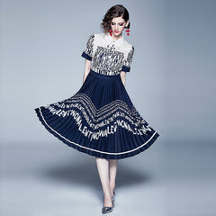 2019 summer new women's summer dress floral dress custom dress printing Europe and America ethnic dress female