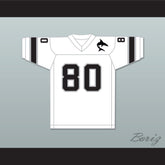1974 WFL Dennis Hughes 80 Jacksonville Sharks Home Football Jersey with Patch