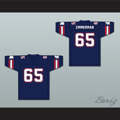 1985 USFL Gary Zimmerman 65 Los Angeles Express Road Football Jersey
