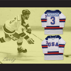 1980 Miracle On Ice Team USA Ken Morrow 3 Hockey Jersey White