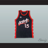 1996 Hakeem Olajuwon 15 USA Team Away Basketball Jersey