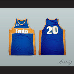 1960 Rucker Park Sonics 20 Blue Basketball Jersey
