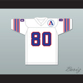 1974 WFL Steve Barrios 80 Birmingham Americans Home Football Jersey with Patch