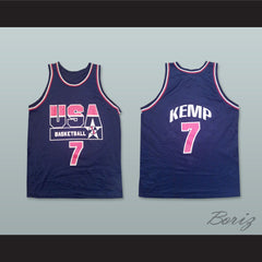 1994 Shawn Kemp 7 USA Team Away Basketball Jersey