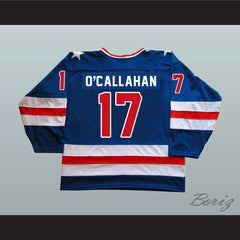 1980 Miracle On Ice Team USA Jack O'Callahan 17 Hockey Jersey Blue