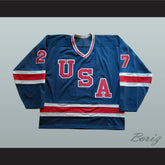 1980 Miracle On Ice Team USA Phil Verchota 27 Hockey Jersey Blue 2