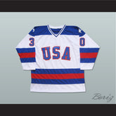 1980 Miracle On Ice Team USA Jim Craig 30 Hockey Jersey White
