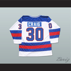 1980 Miracle On Ice Team USA Jim Craig 30 Hockey Jersey White