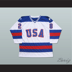 1980 Miracle On Ice Team USA John Harrington 28 Hockey Jersey White