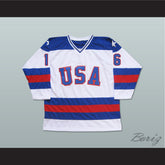 1980 Miracle On Ice Team USA Mark Pavelich 16 Hockey Jersey White