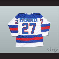 1980 Miracle On Ice Team USA Phil Verchota 27 Hockey Jersey White