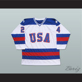 1980 Miracle On Ice Team USA Rob McClanahan 24 Hockey Jersey White