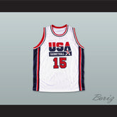 1992 Magic Johnson 15 USA Team Home Basketball Jersey