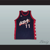 1996 Karl Malone 11 USA Team Away Basketball Jersey