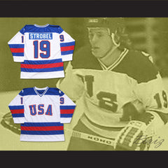 1980 Miracle On Ice Team USA Eric Strobel 19 Hockey Jersey White