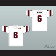 1974 WFL Warren McVea 6 Detroit Wheels Home Football Jersey with Patch
