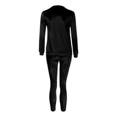 2018 Autumn Spring Plus Size Set Velvet Hoodies + Long Pants 2 Pieces Female Set Casual Tracksuit Velour Fashion Sportswear