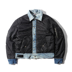 1.7 KG! 2 Side Wearable Winter MA1 Jackets Men Vintage Thick Winter Coats Man Flight Coats Polit Jacket Casual Streetwear