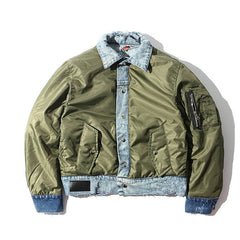1.7 KG! 2 Side Wearable Winter MA1 Jackets Men Vintage Thick Winter Coats Man Flight Coats Polit Jacket Casual Streetwear