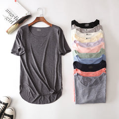 100% Cotton Summer Fitness New Short Sleeve T Shirt Harajuku Loose Model Women T-shirt Casual O-neck Slim Fashion Woman Clothes