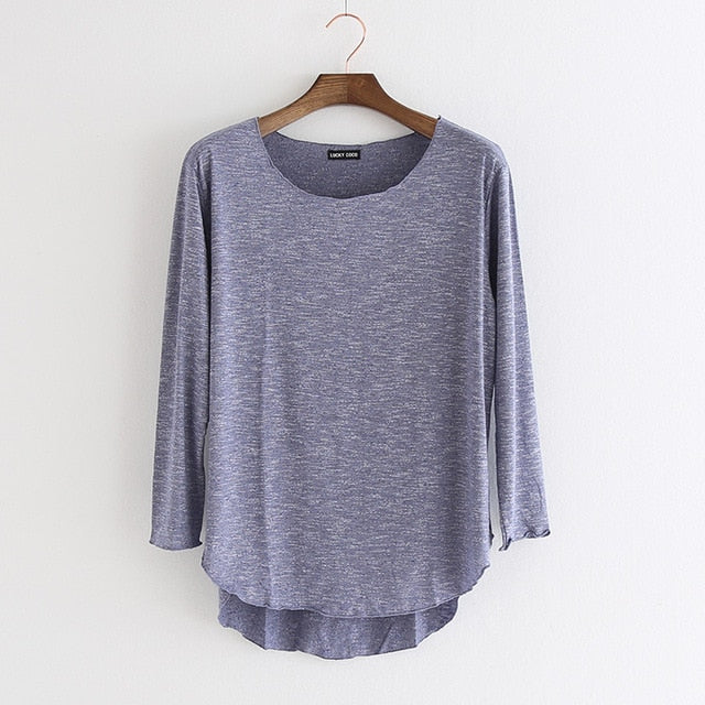 100% Cotton tee shirt femme 2020 Harajuku long sleeve t shirt women tops fashion work blusa loose t-shirt camiseta mujer 1414