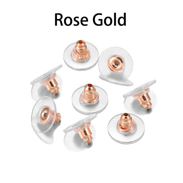 100pcs/lot Rubber Earring Backs Stopper Earnuts Stud Earring Back Supplies For Jewelry DIY Jewelry Findings Making Accessories