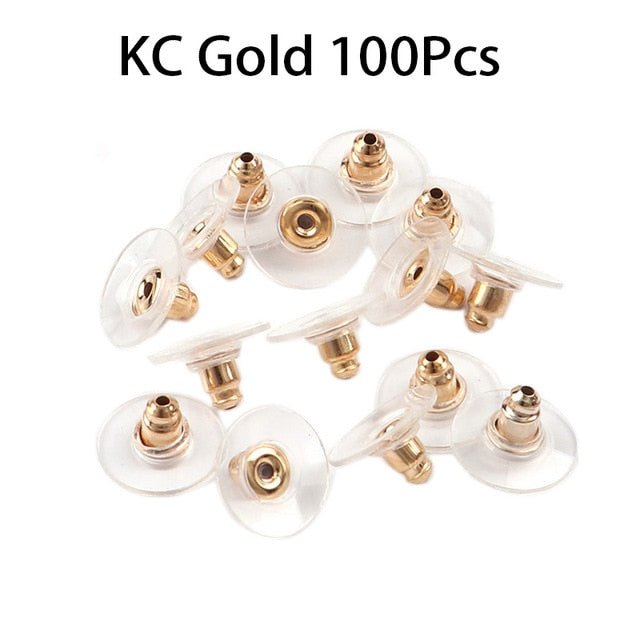 100pcs/lot Rubber Earring Backs Stopper Earnuts Stud Earring Back Supplies For Jewelry DIY Jewelry Findings Making Accessories