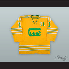 1973-74 WHA Brian Coates 11 Chicago Cougars Yellow Hockey Jersey