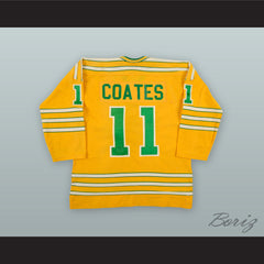 1973-74 WHA Brian Coates 11 Chicago Cougars Yellow Hockey Jersey