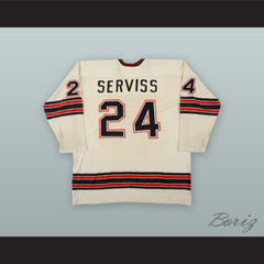 1973-74 WHA Tom Serviss 24 Los Angeles Sharks White Hockey Jersey