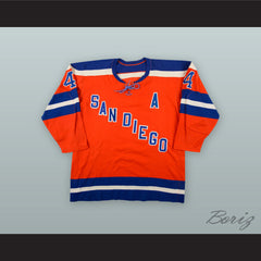 1974-75 WHA Kevin Morrison 4 San Diego Mariners Orange Hockey Jersey
